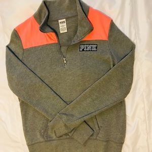 Victoria’s Secret PINK Gray Quarter-Zip Pullover
